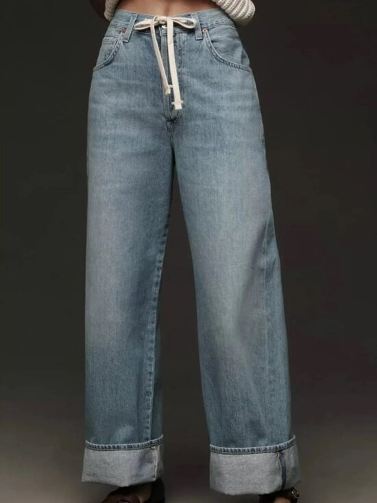 Citizens Of Humanity Denim - NEW $298 CITIZENS OF HUMANITY BRYNN DRAWSTRING HIGH RISE JEANS IN BLUE #3 SZ 28